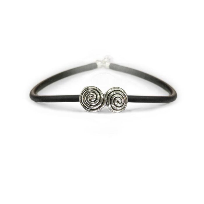 bracciale_ caucciù_argento_spirali