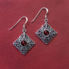 Square earrings with a stone "GAVOI"